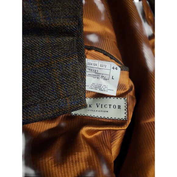 Jack Victor Plaid Blazer Mens 44L Brown Wool Academia Old Money Preppy Office - Picture 5 of 9